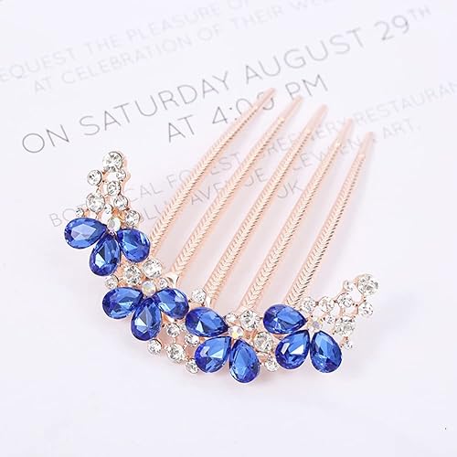 Miniatura 9 de Peine para el pelo de novia con cristales elegantes, horquillas de metal con diamantes de imitación, decoración de cabello de moda, pinzas laterales