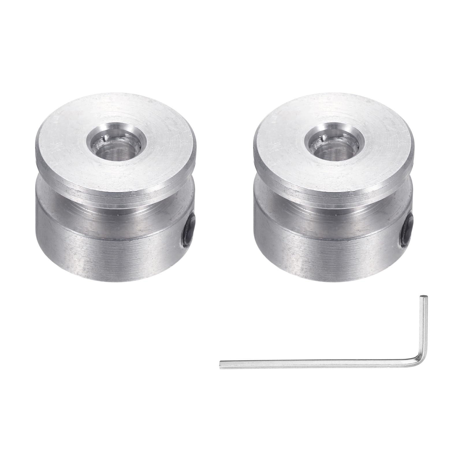 uxcell 2Pcs Single Groove Pulley, 15mm Fixed Bore 40mm Outer Diameter Aluminum Alloy Mechanical Belt Pulley with Hex Wrench for 6mm PU Round Belt — Amazon image 20