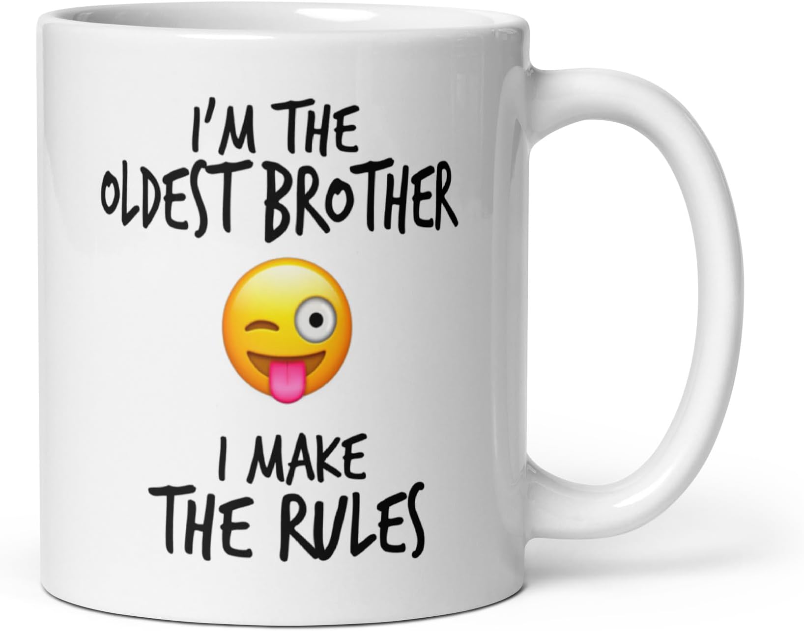Gift Original Oldest Brother Mug Siblings Rules 11oz White Glossy Novelty Mug - Dishwasher and Microwave Safe