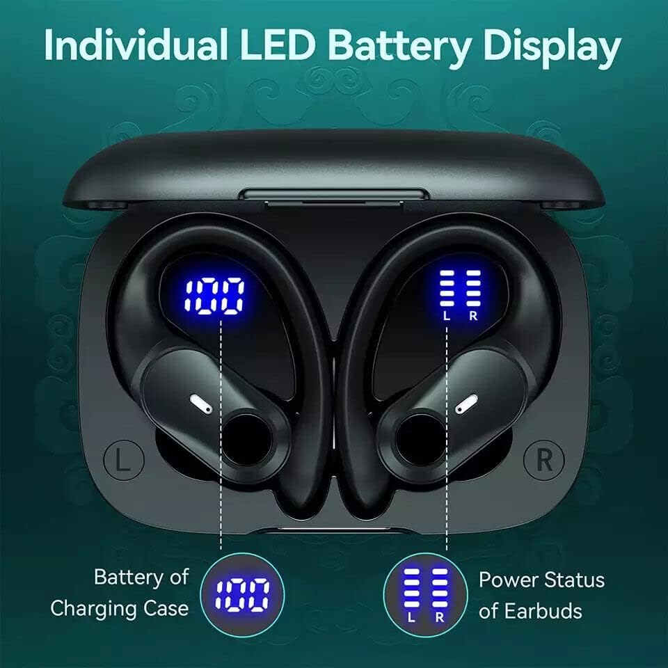 Miniatura 3 de Auriculares inalámbricos para Motorola Moto z4 con estuche de carga y pantalla de alimentación dual Auriculares impermeables con gancho para la