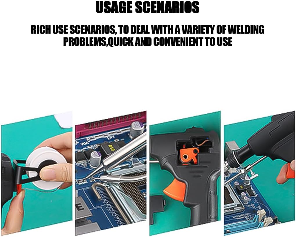 German-Precision Internally Heated Industrial Welding Tools, Multi-Function Soldering Iron Soldering Gun Set, Portable Precision Welder Machine for Rustremoval, Cutting, Welding (A12 Black)