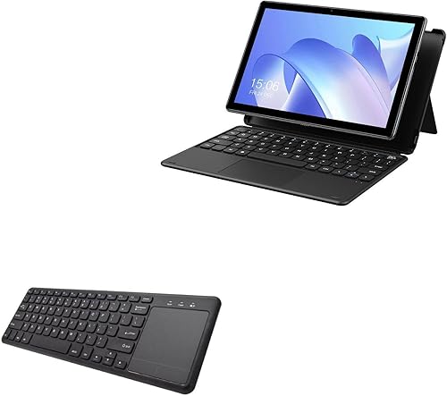 BoxWave Teclado compatible con Chuwi Hi10 Go - Teclado MediaOne con TouchPad, teclado USB de tamaño completo PC Trackpad inalámbrico - Negro azabache
