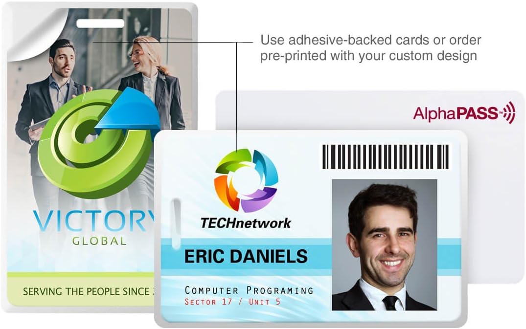 AlphaPass Clamshell Proximity Card for Access Control. Replaces HID 1326 ProxCard II. Standard 26 bit H10301 Format. (100 Pack)