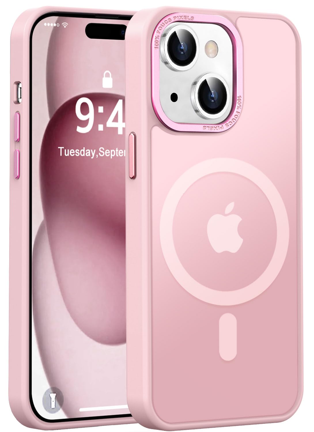 Newfuture Strong Magnetic Compatible with iPhone 17 Pro Case [13 FT Military Drop Protection] [Compatible with Magsafe] Slim Translucent Matte Shockproof with Anti-Fingerprint Phone Case, Tender Pink — view 16