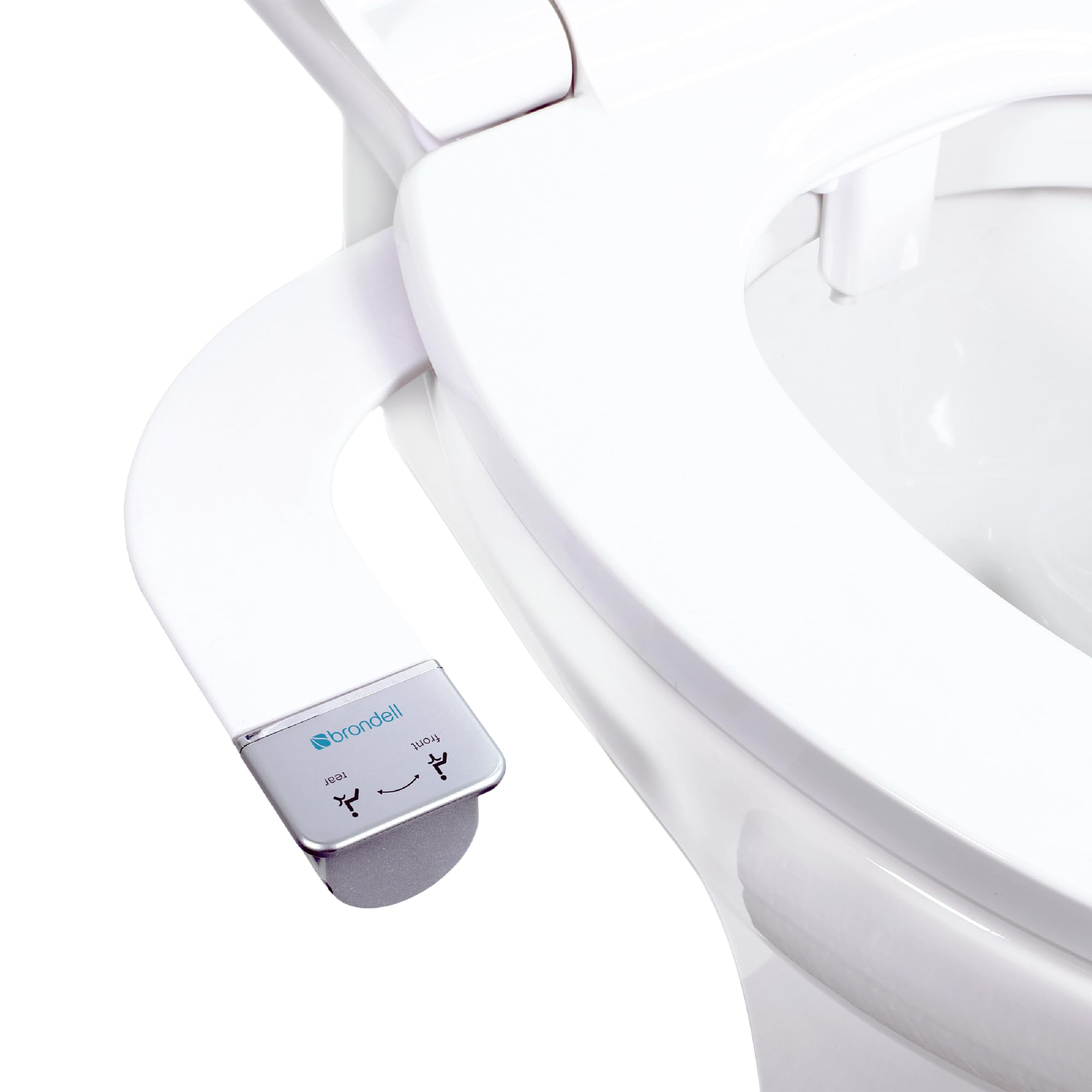 Brondell Bidet – Thinline Dual Nozzle SimpleSpa SS-250 Fresh Water Spray Non-Electric Bidet Toilet Attachment in White with SafeCore Internal Valve and Nozzle Guard