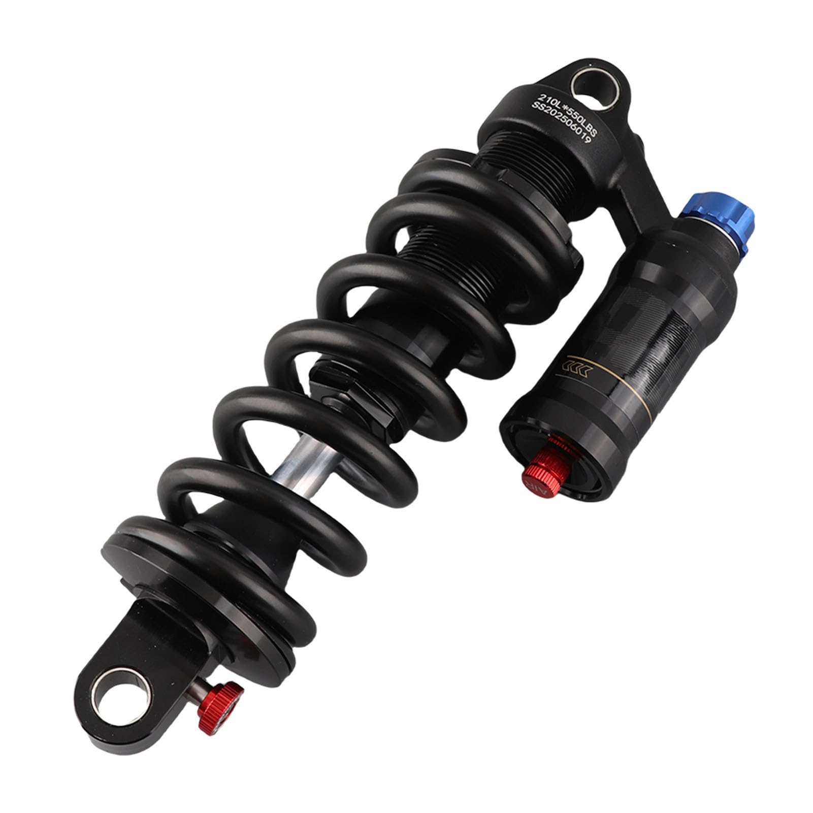 Generic Amortyzator Rowerowy Doskonała Technologia Sprężyn Hydraulicznych ze Stopu Aluminium do Motocykli Elektrycznych, Amortyzator Sprężynowy Tylnego Zawieszenia Roweru do Rowerów Górskich (210 MM)