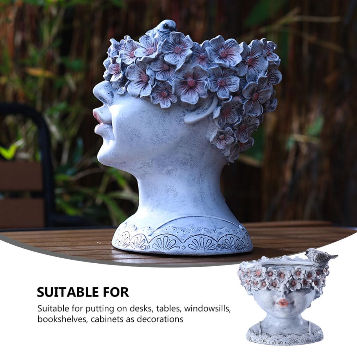 Holibanna Pot de Fleurs Chic en Résine, Fille, Lumineux, pour Succulentes