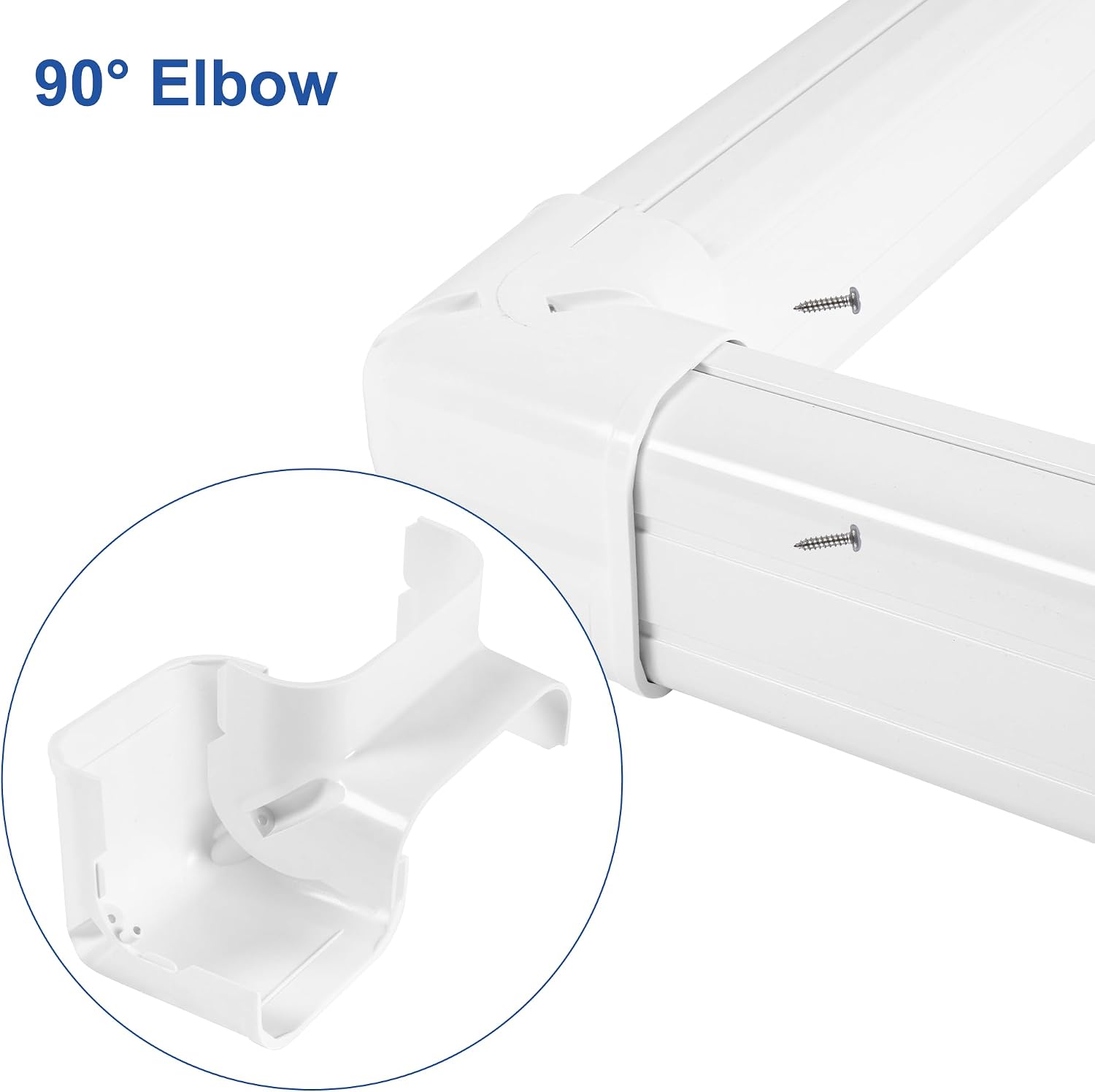 4” Line Set Cover Parts for Ductless Mini Split (90°Elbow)