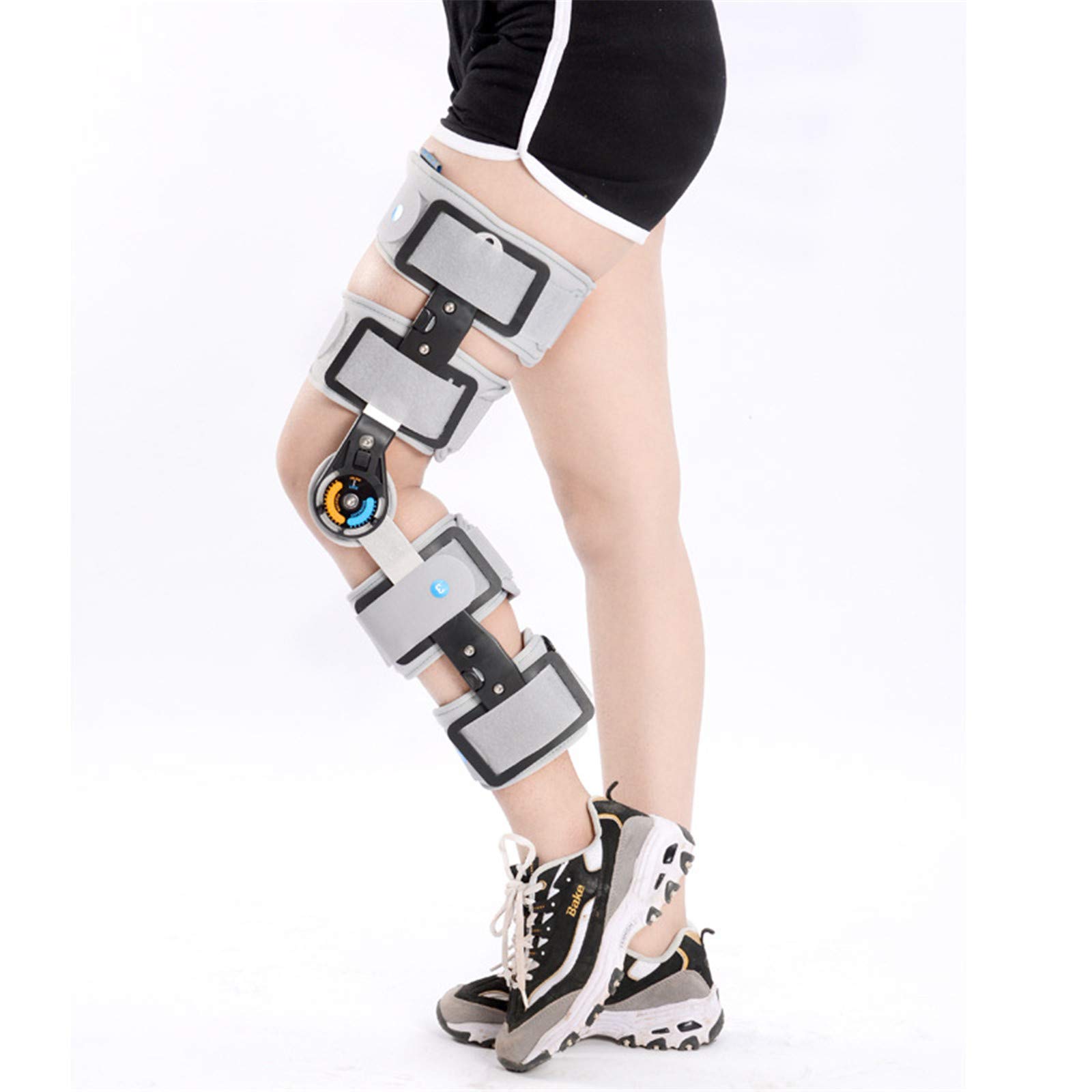 Tutore per Ginocchio, Stecca per La Fissazione Dell'Articolazione, Supporto Regolabile per La Riparazione Dell'Articolazione del Ginocchio per Lesioni Ortopediche, Protezione dall,Grey