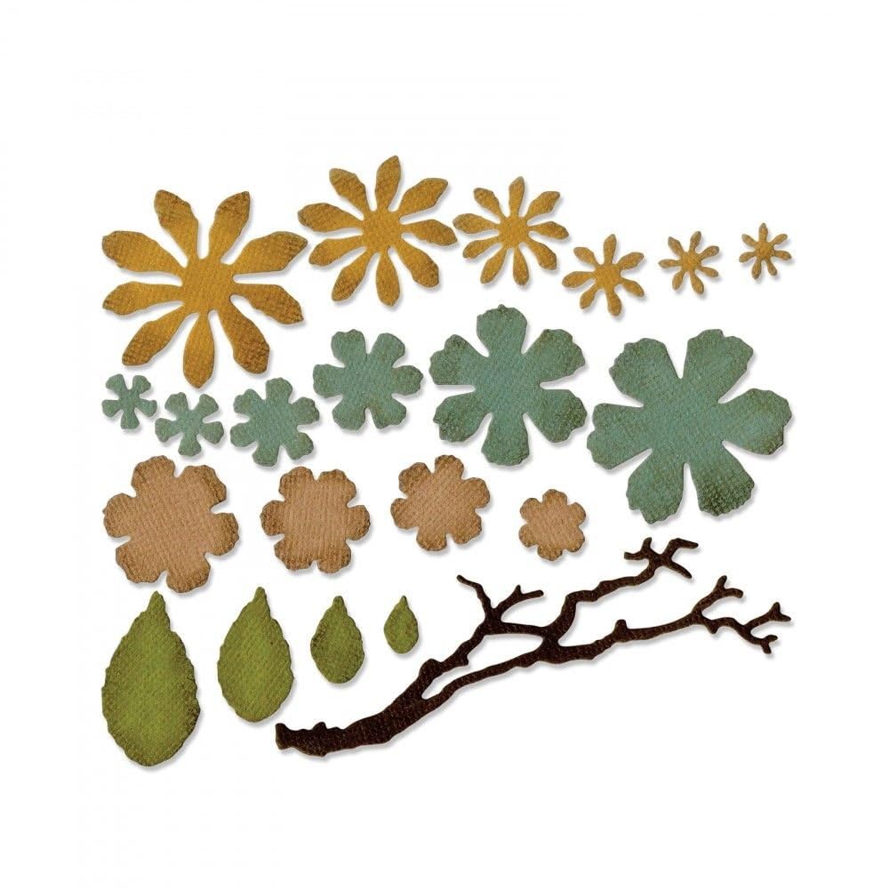 Sizzix, Multi Color, Thinlits Die Set 661806, Tattered Florals by Tim Holtz, 21 Pack, One Size (SIZ661806)