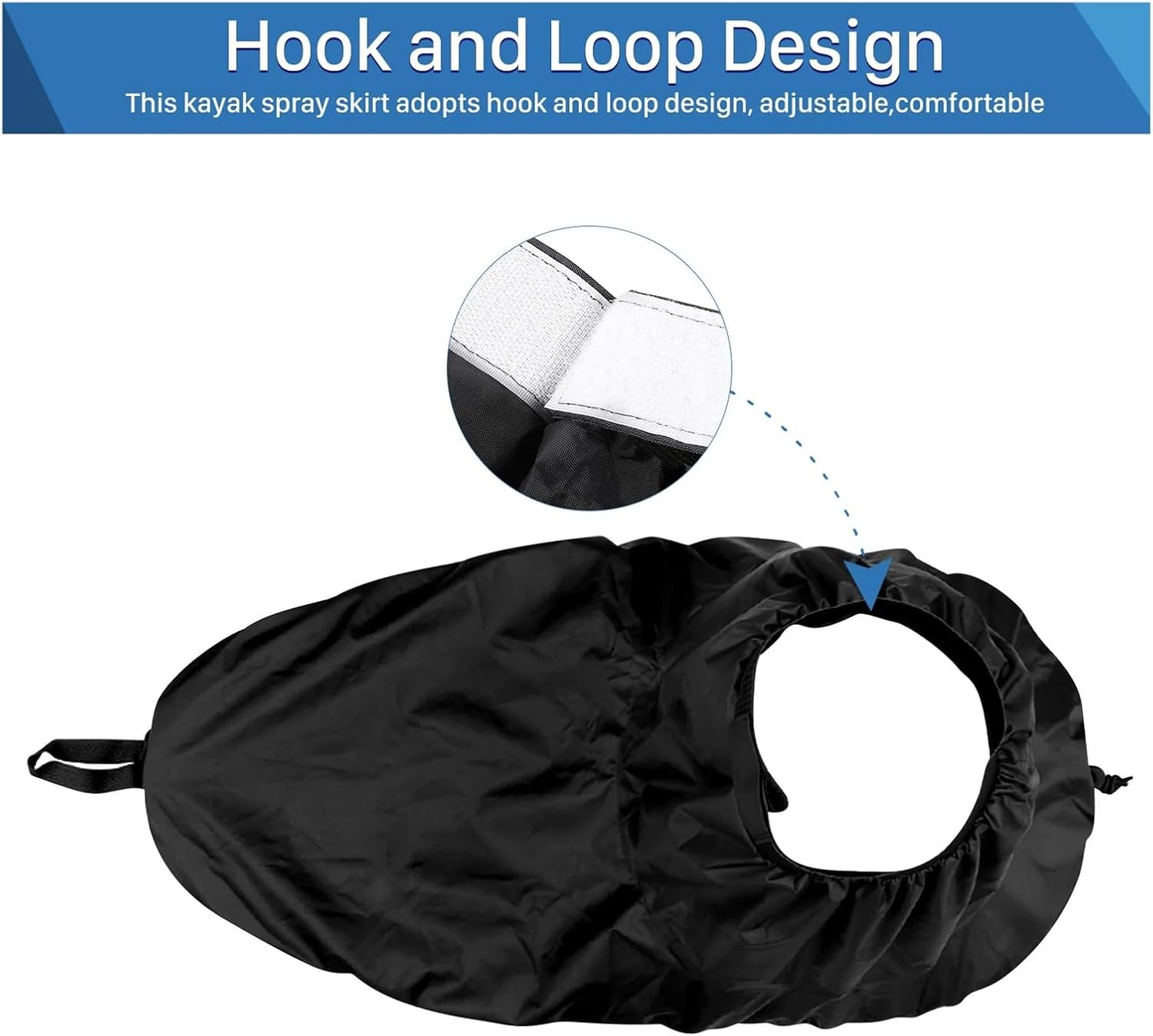 Adjustable Nylon Kayak Spray Skirt Waterproof Cover Water Sports Accessory Adjustable Kayak Spray Skirt Nylon Kayak Spray Skirt(Dark Grey)