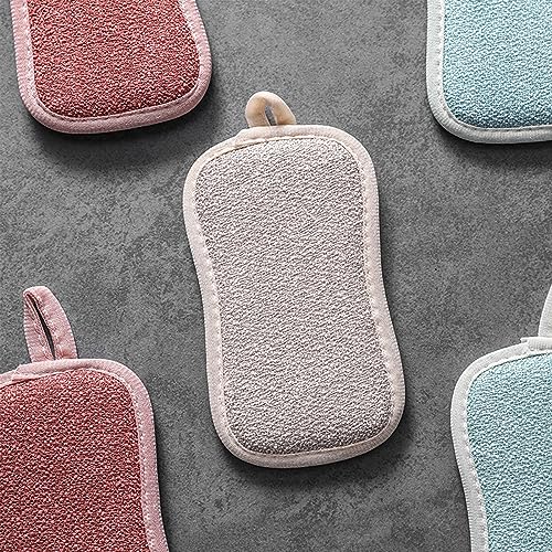 Image of 4 Pack Kitchen Scrub Sponge Dual Action Washing Up Cleaner Heavy Duty Scouring Pads Household Cleaning Wash Cloth (4)