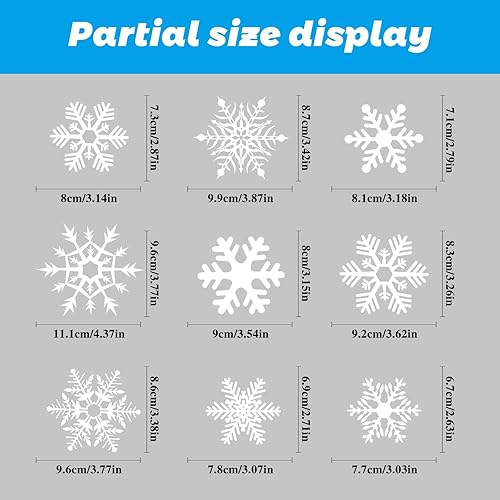 Miniatura 7 de Adhesivo de copo de nieve para ventana de cristal, reutilizable, de doble cara, adhesivo de ventana de copo de nieve blanco, decoración de Navidad