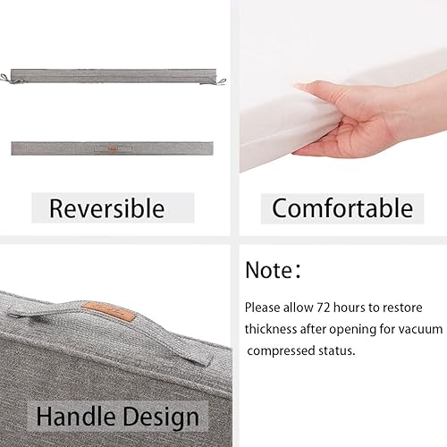 Miniatura 4 de FUNHOME Cojín de banco para exteriores, 42 x 18 x 3 pulgadas, resistente al agua, portátil, cojín para columpio de porche con asa y lazos,