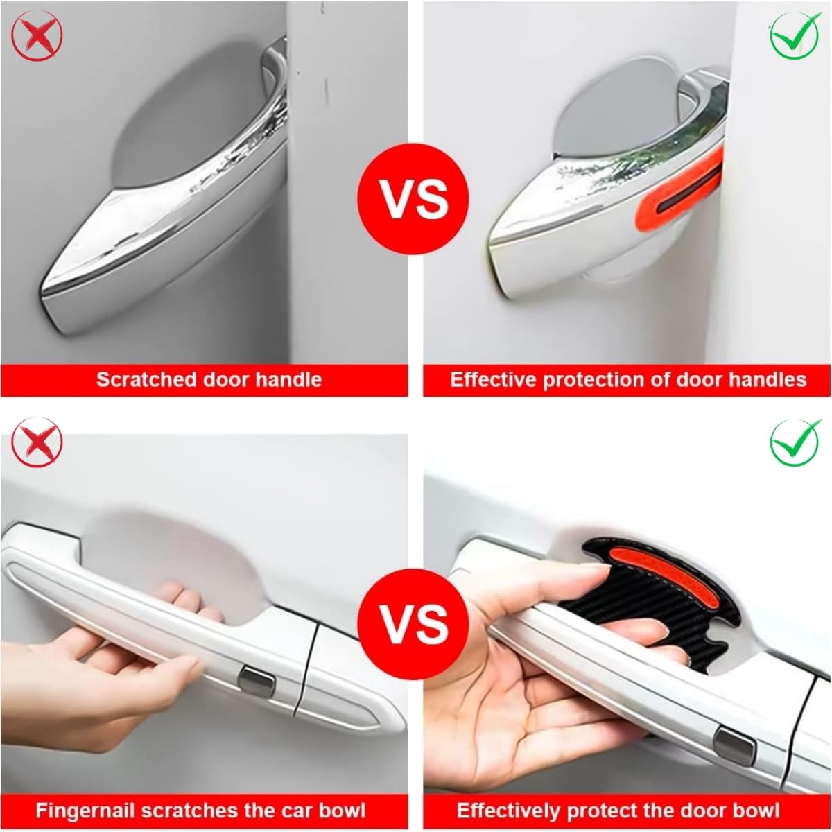 8 Pellicole Protettive Per Maniglie Auto - Adesivi Trasparenti Antigraffio Per Maniglie Incassate - Foto 13