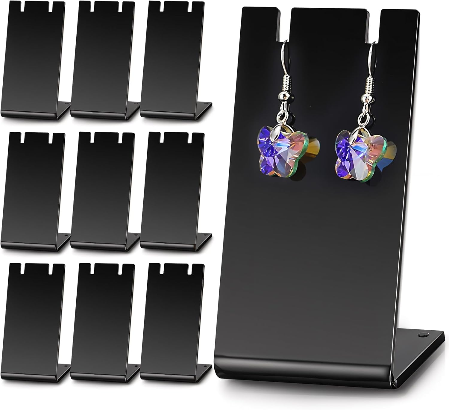 10 Pcs Earring Display Stands, Acrylic Black Earring Holder