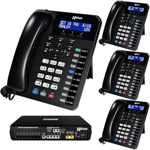 XBLUE X16 Plus Small Office Phone System with (4) XD10