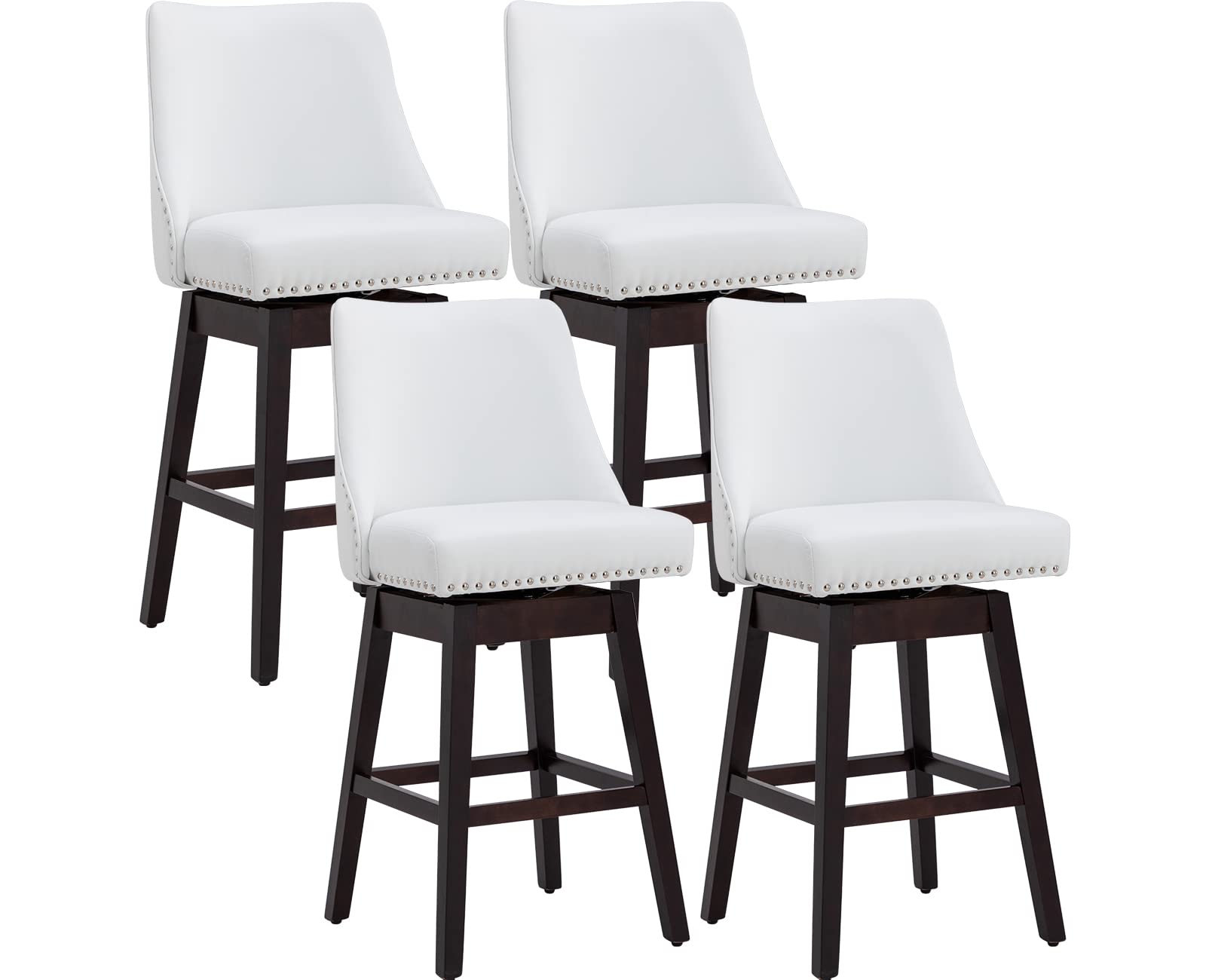Buy Kmax Leather Counter Height Bar Stools Swivel Farmhouse Bar Stools