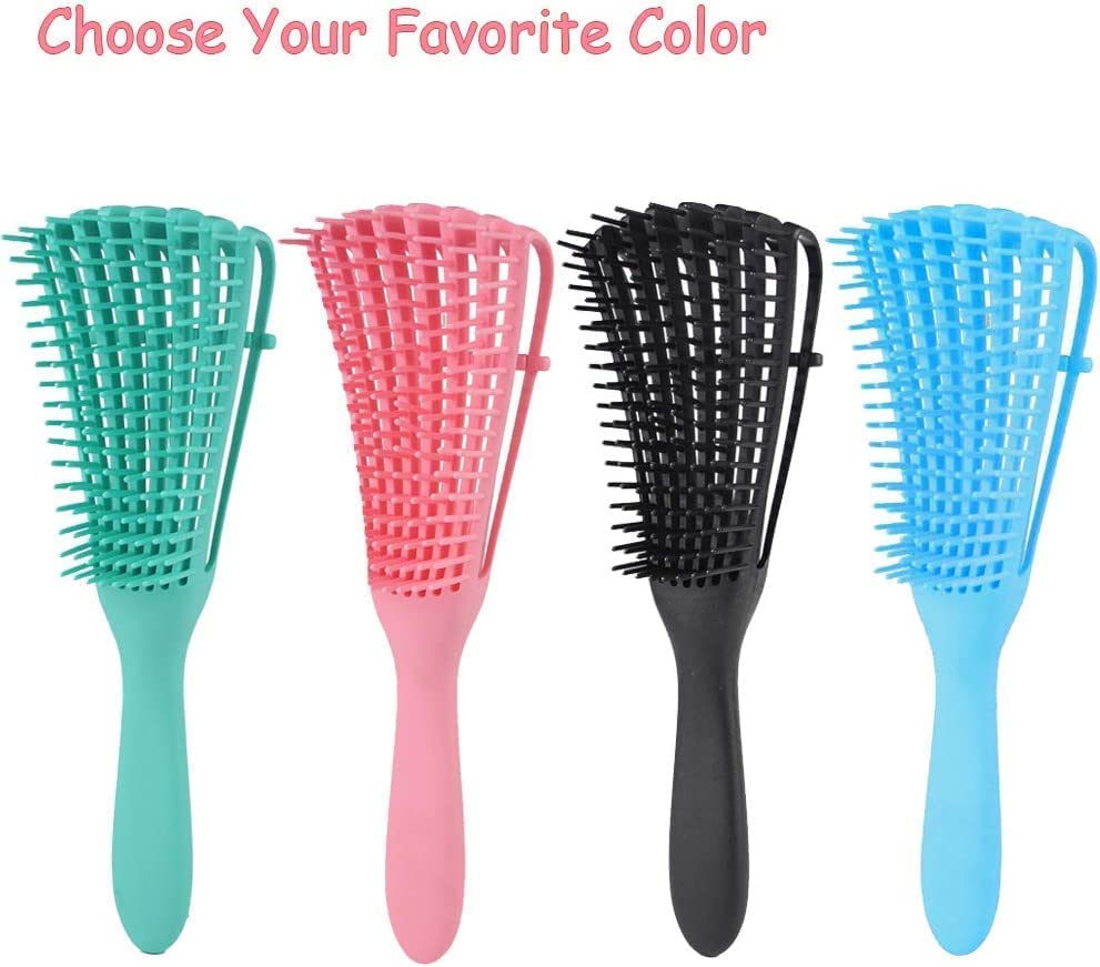 EZ Detangler Hair Brush - Detangler for Curly/Afro 3a-4c Kinky Wavy/Curly/Coily/Thick/Long Hair (Blue) - Image 4