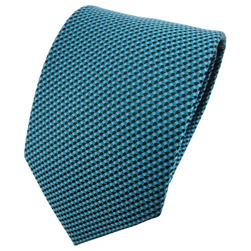 ohne Markenname Corbata en azul turquesa negro modelada Cover