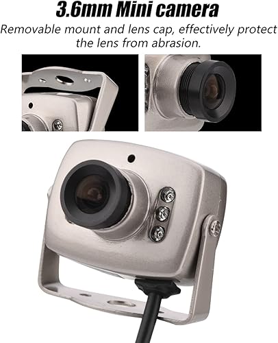 Miniatura 5 de Dpofirs Mini cámara CCTV analógica con cable, lente gran angular de 0.142 in, cámara de vigilancia de audio y video para estacionamiento de hotel