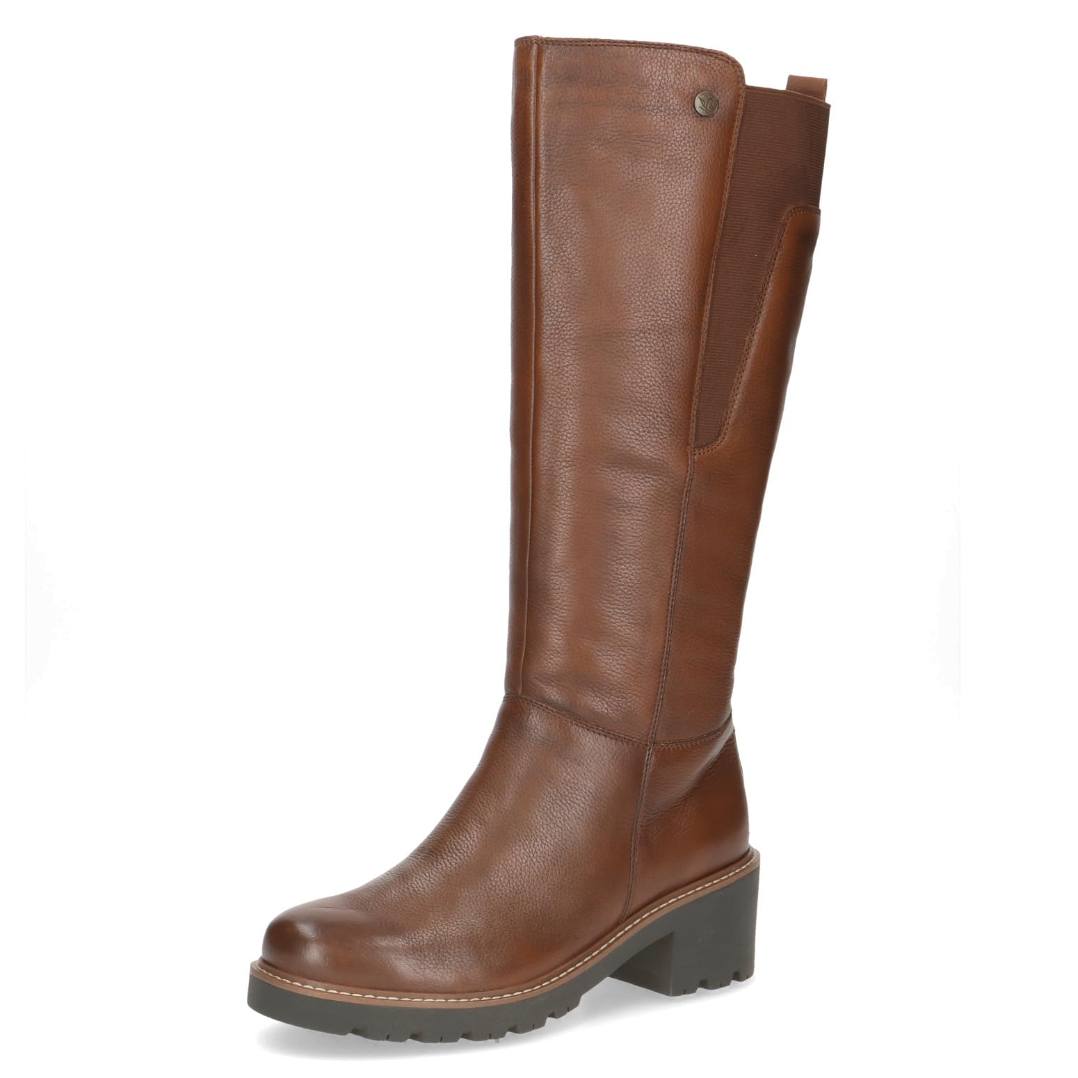 CAPRICE women's leather boots with Thermo Insole, Brown (Cognac Nappa), 3.5 UK