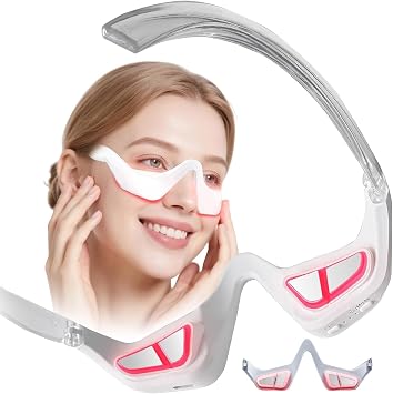 Red Light Therapy Massager, Red Light Therapy Eyelift Device with Microcurrent, Under Eyes Glasses Treatment Eye Bags Dark Circles Puffiness Wrinkles Fine Lines C
