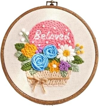 DIY Punch Needle Kit Pattern Embroidery Poke Pen Cross Stitch Wool Yarn Needle for Beginner Handmade Rug HandcraftColor-04