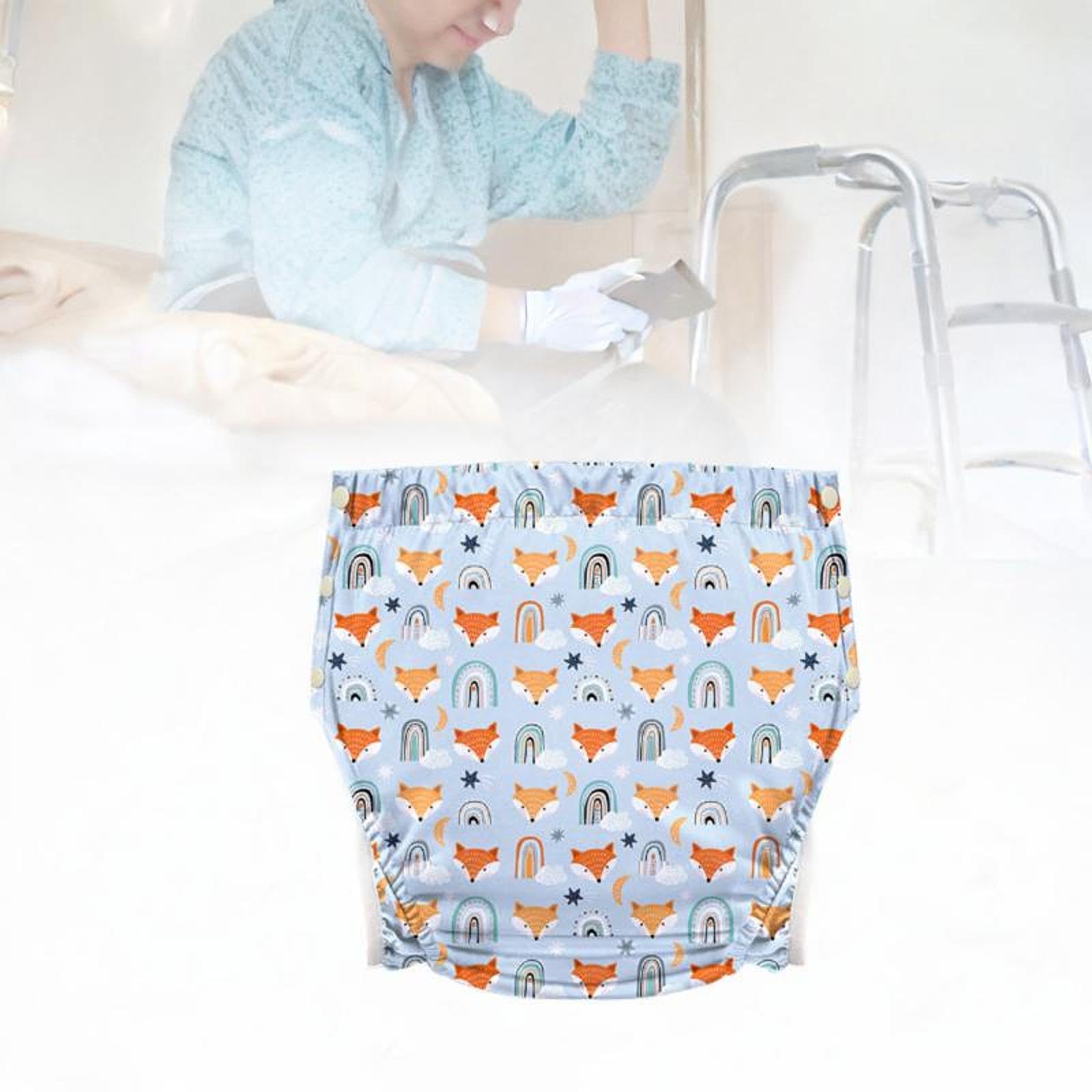 Generic Couche lavable en tissu pour adultes, couvre-couche à poche pour Incontinence, slip Anti-fuite pour hommes, Renard Xxl