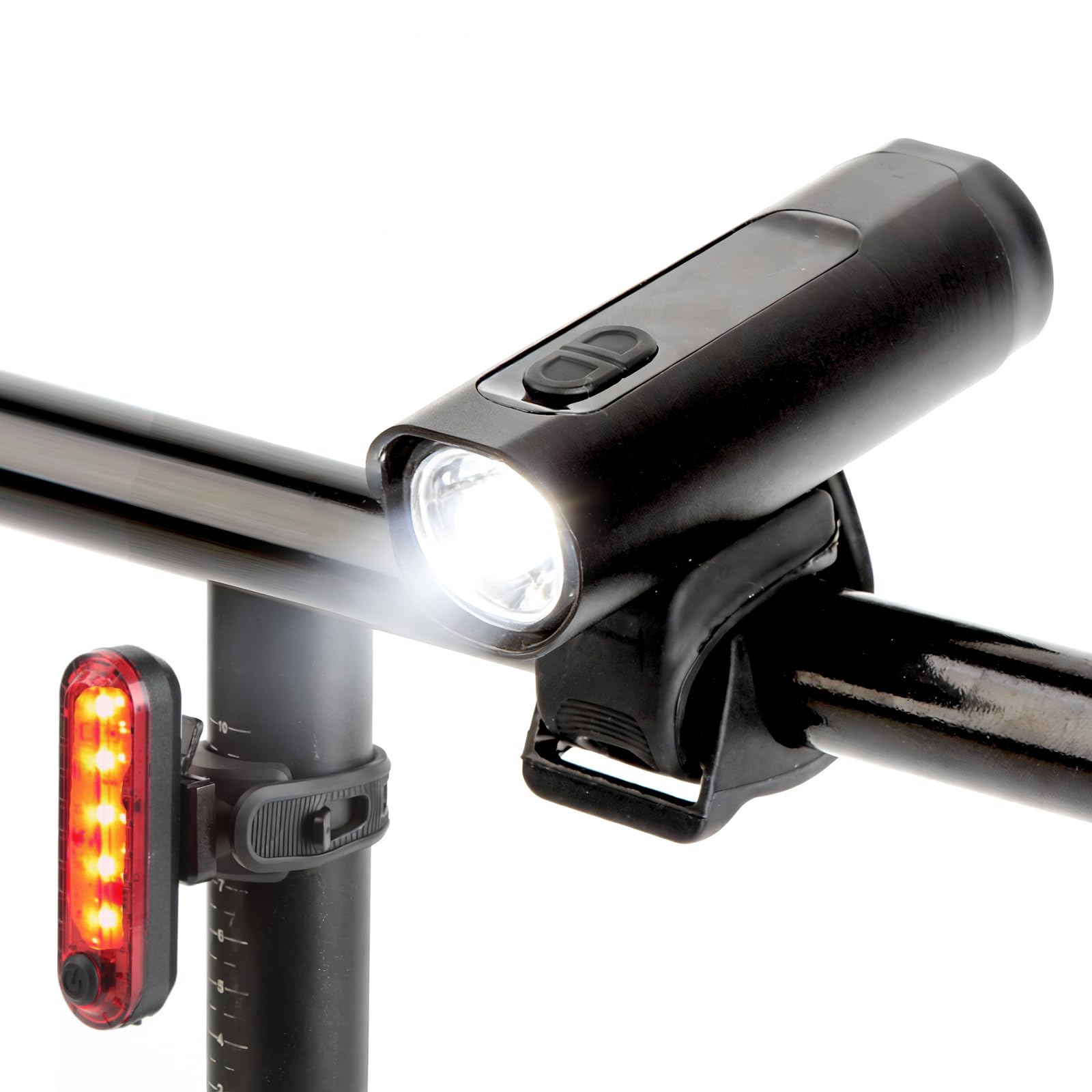 Venzio Luci per bici, 500LM ricaricabili USB-C LED faro e fanale posteriore, 8+3 modalità luci anteriori e posteriori per guida notturna, set di luci per bicicletta impermeabili IPX4