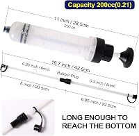 LEMOTO 200ml Olajszívó Fecskendő - Kézi Folyadék Szivattyú Fékfolyadékhoz, Motorolajhoz, Hűtőfolyadékhoz - Autó Olajleszívó Pumpa - 200cc-1 2