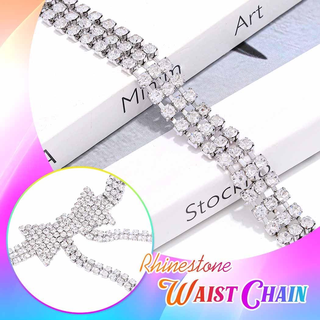 COSYDAYS Silver Rhinestone Belt Sparkly Waist Chain Fashion Bling Dress Belts Accessories for Women - Image 5