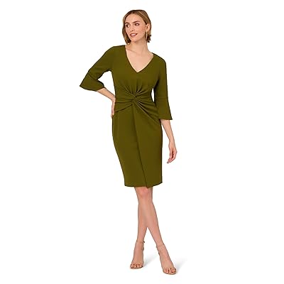 Adrianna Papell Twist Crepe Short Dress Women