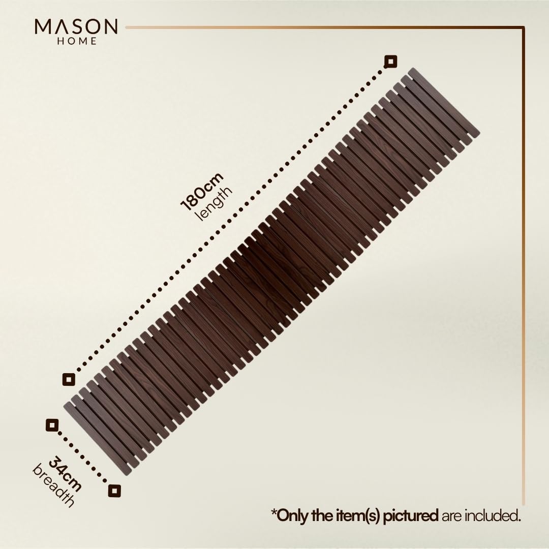 MASON HOME Elm Foldable Table Runner - Dark Brown (6 Ft) | Dining Table - Desk - Couch - Bed | Home - Office - Pantry - Kitchen | Dinner - Drinks - Appetizer - Bowls - Cutlery | Mats - Cover - Runner 1