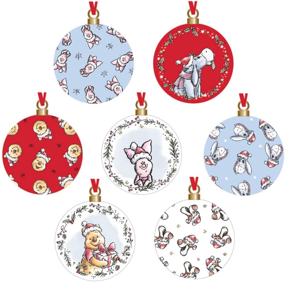 Disney Winnie The Pooh & Friends Set of 7 Christmas Baubles Gift Boxed