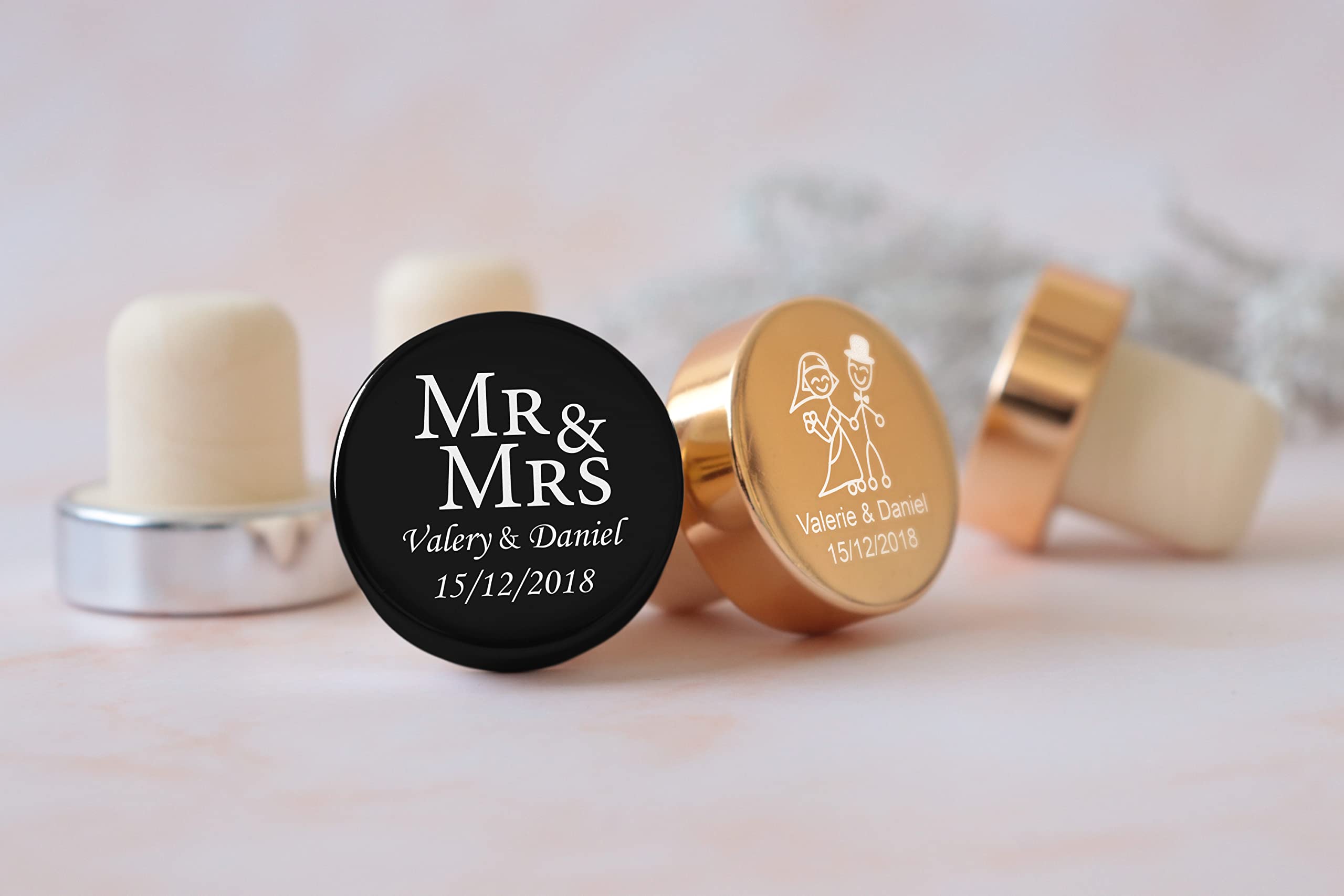 Custom wine bottle stopper for party favors, personalized engraved wedding gifts set, house warming gift new home, It's wine o clock, wedding favors for guest in bulk