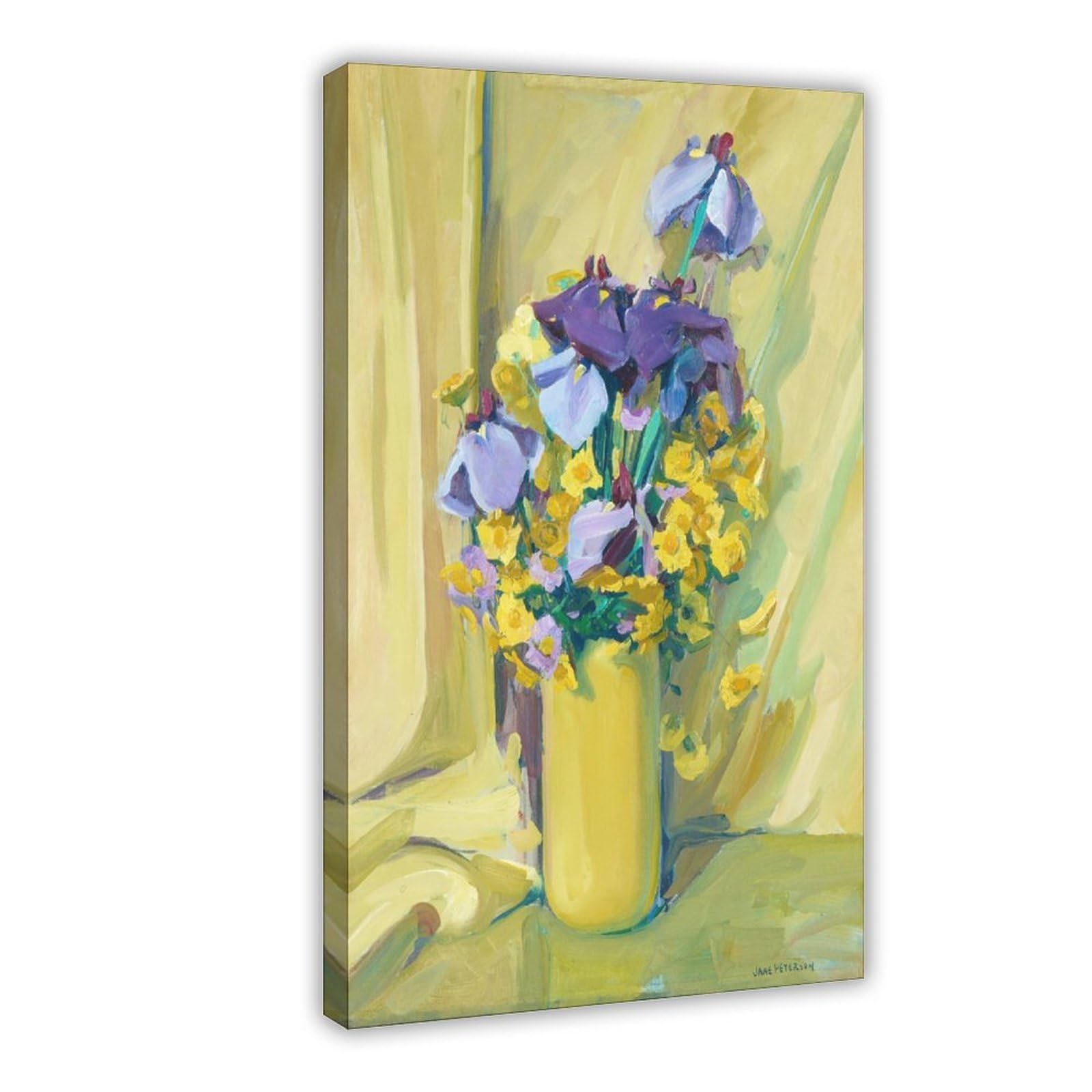 WCYB Jane Peterson Floral Irises, Daisies, Aster Giclée Prints Posters Canvas Deco Paintings Wall Art For Office Hangable Frame 20" L X 30" W