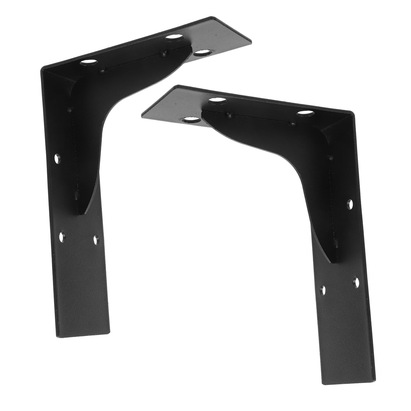 Artibetter Supporti per Mensole da Muro in Acciaio Laminato a Freddo, Neri, 2 Pezzi, Struttura Stabile e Multifunzionale per Negozio e Mensola da Giardino