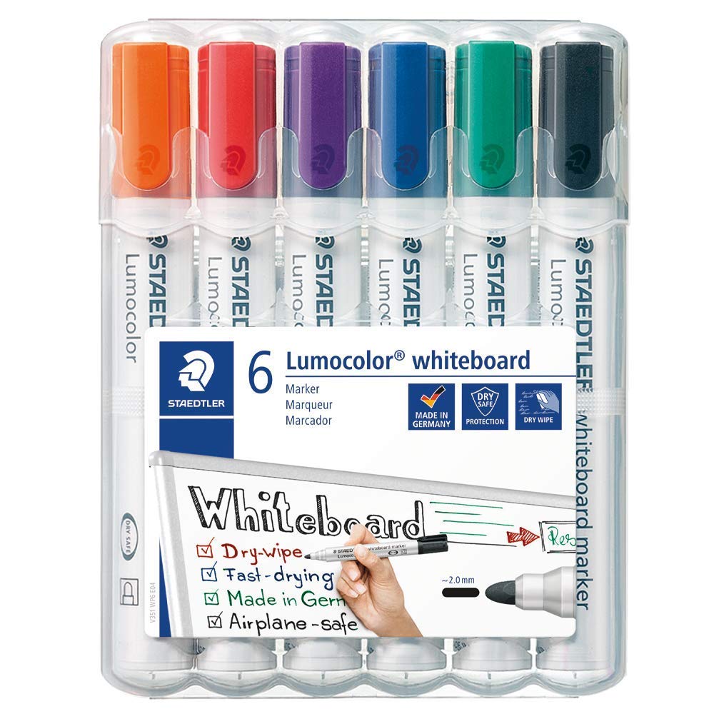 Staedtler Lumocolor Whiteboard Marker (6 Stück, 5x Rundspitze)