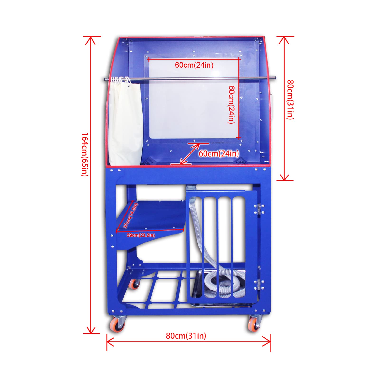 TIANIUSEEN Screen Printing Frame Washout Tank 65 * 31inch Silk Screen Washing Booth Multifunctional Quick Clean Washing Sink with LED Backlight 110V