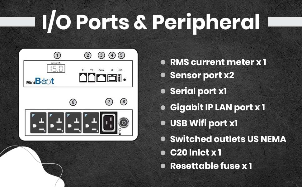 Miniatura 5 de Smart PDU - Energía de reinicio remoto IP, 4 tomacorrientes NEMA 5-15R conmutados