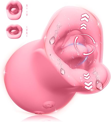 Juguetes sexuales para adultos, vibrador para mujeres, estimulador de clítoris, lengua y boca de 3 en 1 de silicona, juguete sexual de rosa con 10