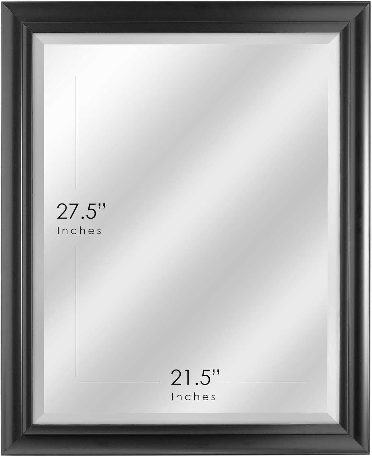Black Framed Rectangular Beveled Wall Mirror 26" x 32"