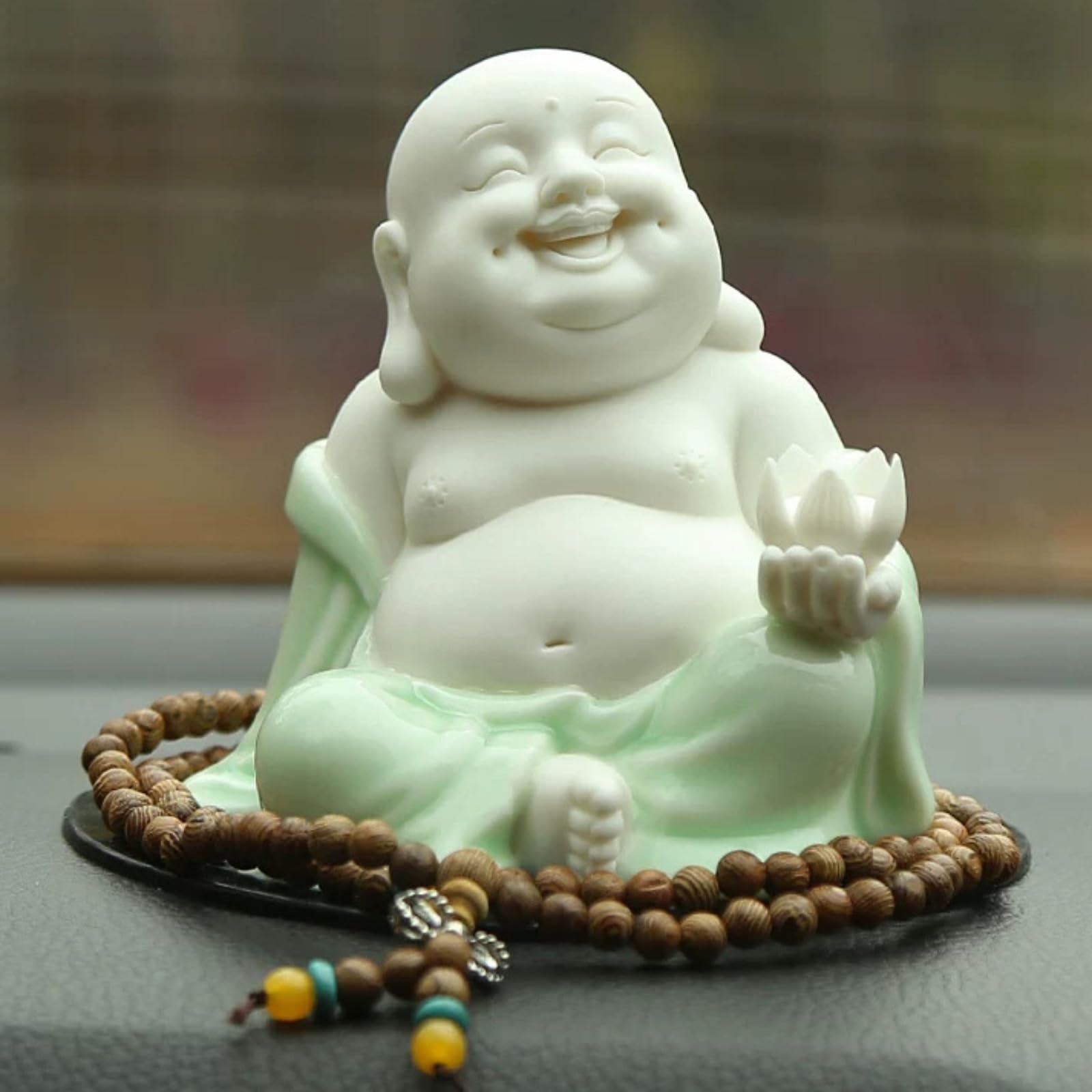 Maitreya Buddha ornamentale, 10 cm, in ceramica, decorazione statua di Buddha