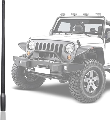Anina Mástil de antena de 13 pulgadas compatible con Jeep Wrangler JK Dodge Avenger Chrysler 300 2004-2022, duradero, flexible, de repuesto, antena