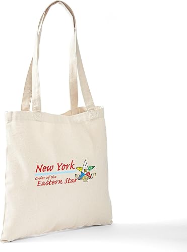 Vista 104 de CafePress Eastern Star - Bolsa reutilizable de lona beige natural