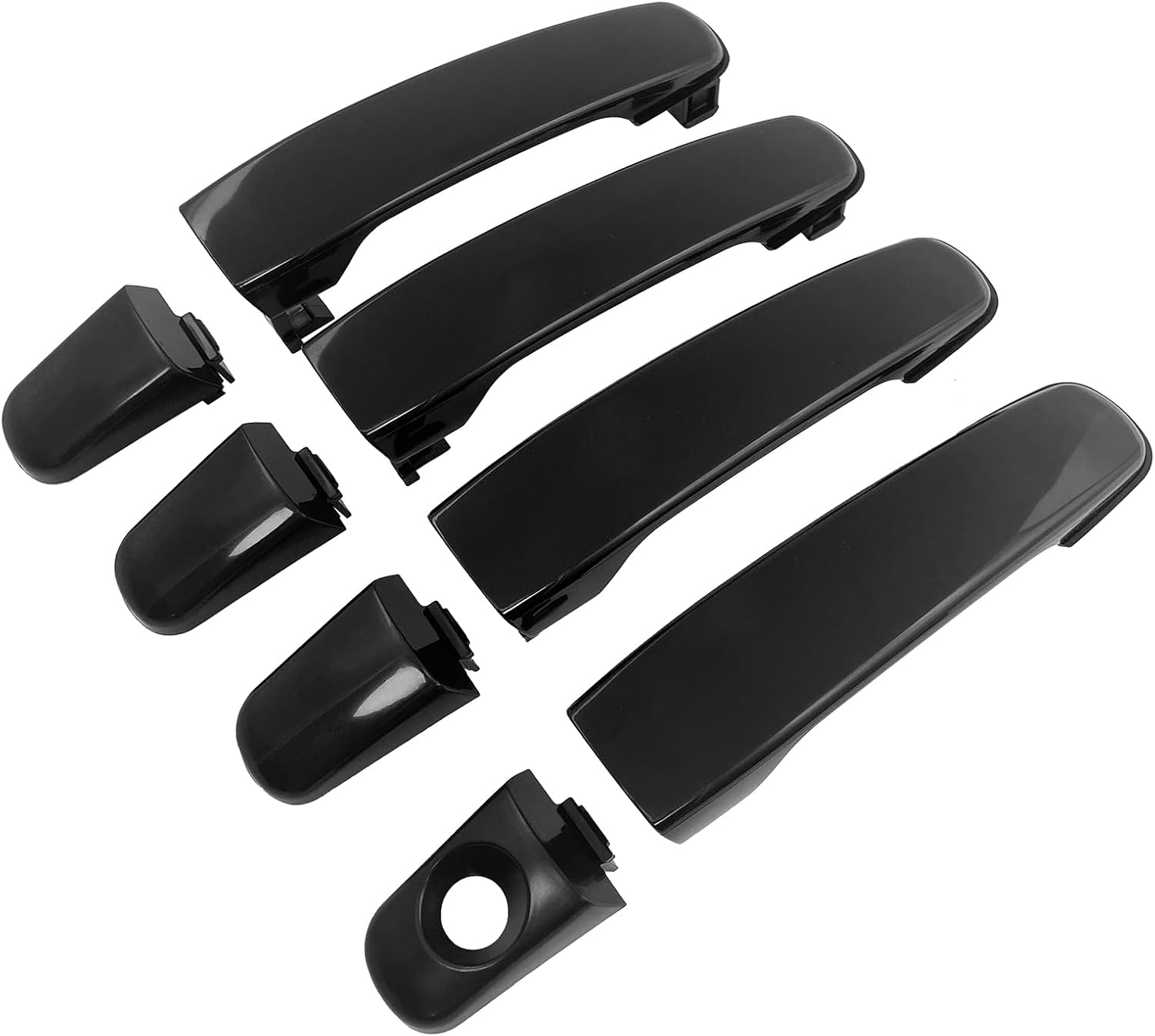 Cheriezing Prime Black Exterior Door Handle Compatible with 2005-2010 G6, 2006-2009 Torrent, 2005-2009 Equinox, 2004-2008 Malibu - Front Rear Left and Right Side Set of 4