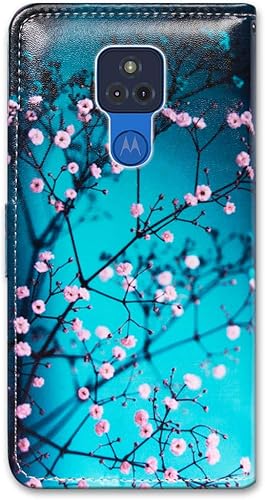 Miniatura 7 de Bcov Funda para Moto G Play 2021 no compatible con G Play 2020, funda de piel con tapa para teléfono con diseño de flor de ciruelo con ranura para