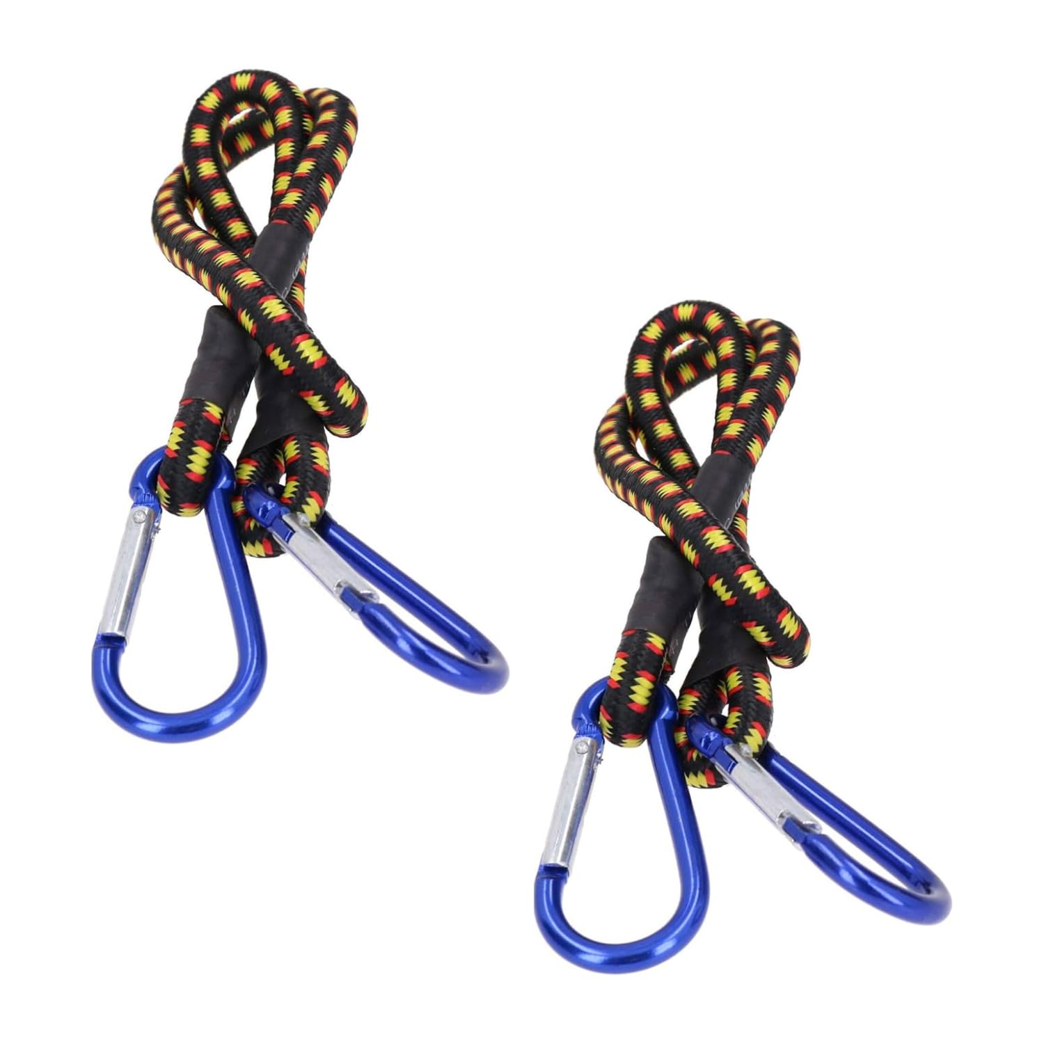 Garden Mile 2 Pack Bungee Cords 24” – Heavy Duty Elastic Straps with Carabiner Clips for Camping, Tarps, Bike Racks, Roof Racks & Luggage Securing