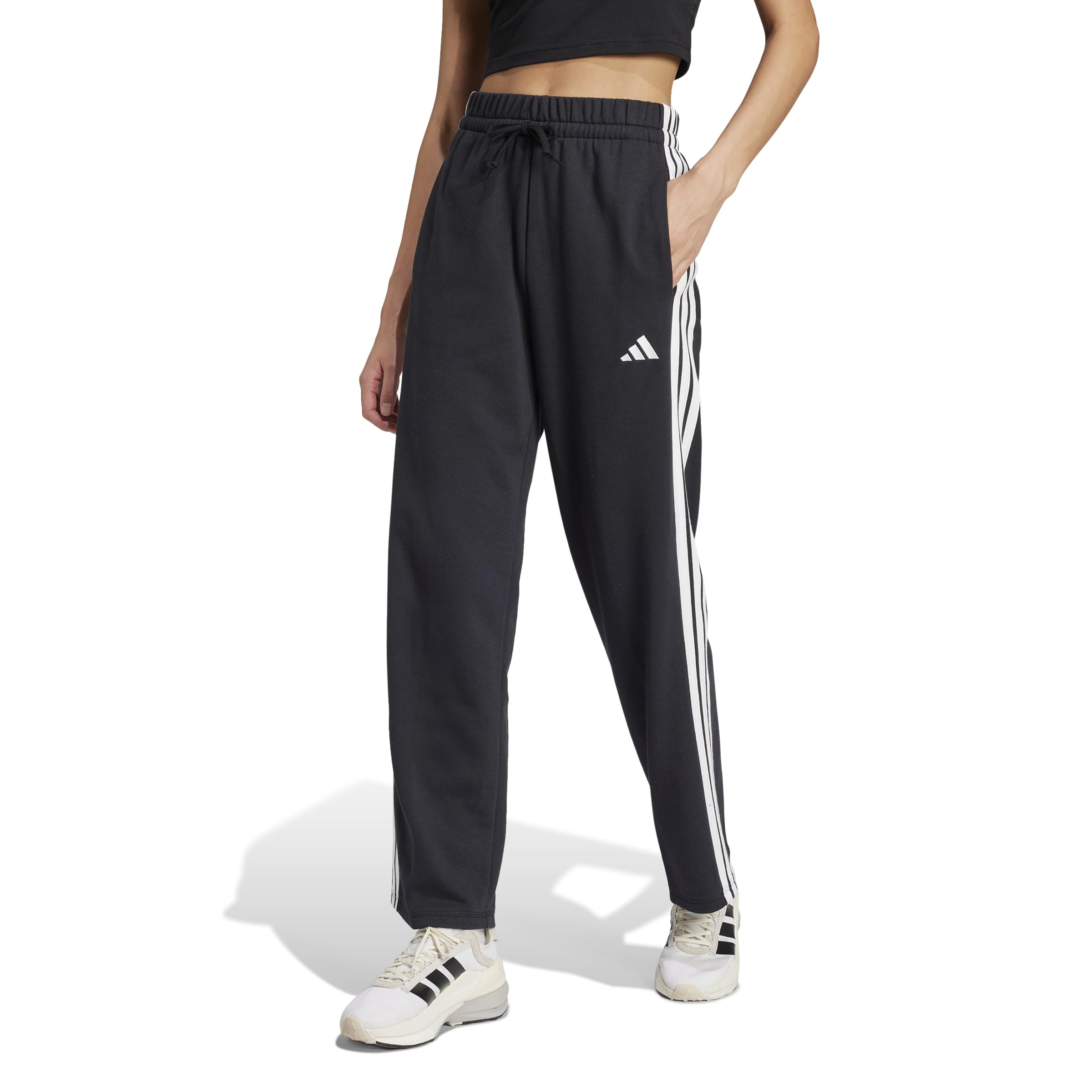 adidas Essentials 3-Stripes Open Hem French Terry Pants - Pantalones de Golf Mujer